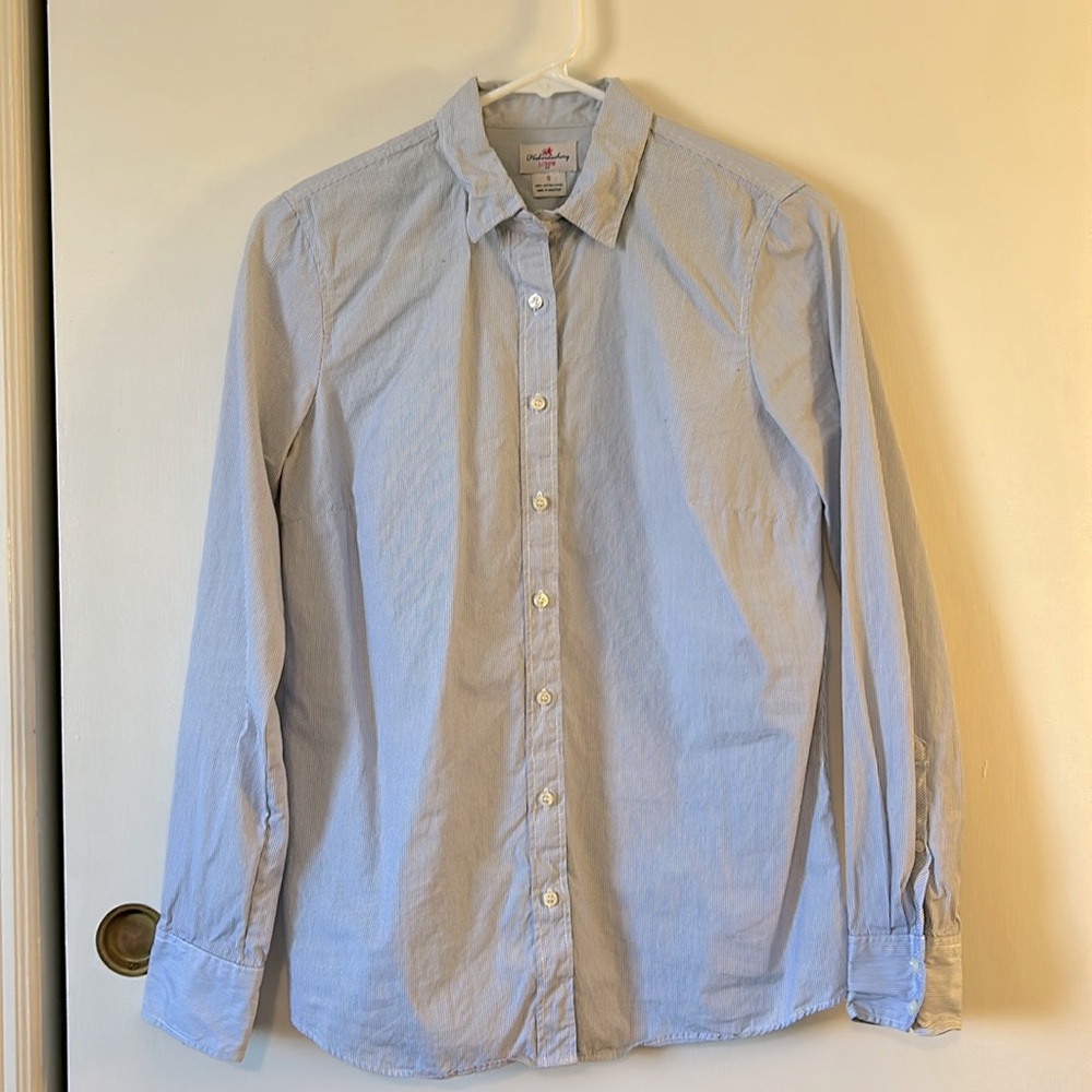 J. Crew Factory blue striped button down, small